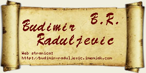 Budimir Raduljević vizit kartica